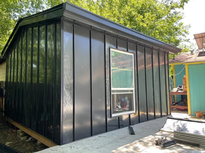 Black standing seam metal wall panels for Metal Roof Installation in Kewanee