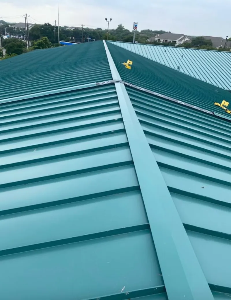 Green commercial metal roof ridge and valley for Metal Roof Repair in Kewanee